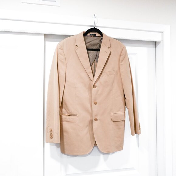 J. Crew Size 42R Classic Neutral Cotton Blazer - Picture 3 of 8